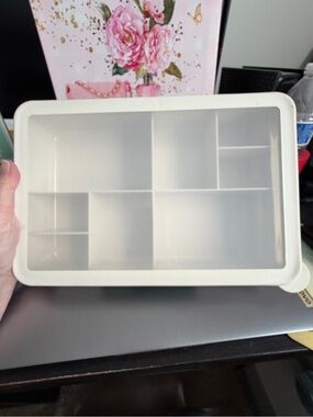 Figment White Multi-Compartment Drawer Organizer